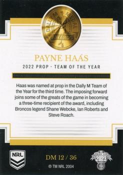 2023 NRL Traders Elite - 2022 Dally M Awards #DM12 Payne Haas Back